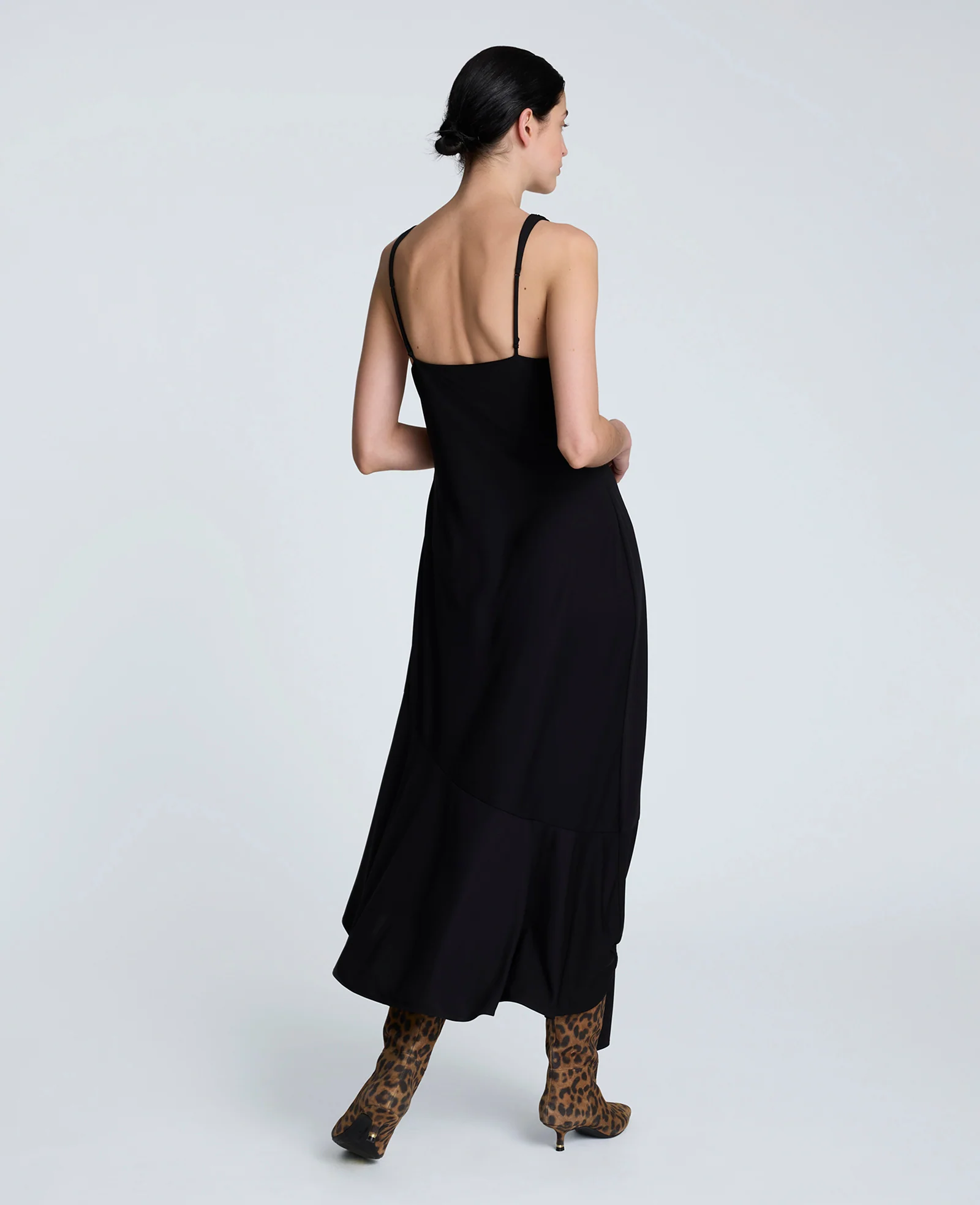 Asymmetrical Hem Cowl Neck Dress - Image 5