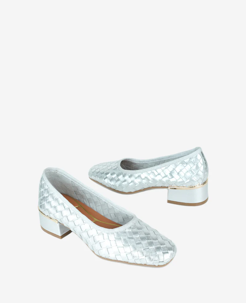 Birdie Woven Metallic Leather Pump - Image 2