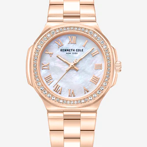 Classic Crystal Lined Outer Dial Rose Gold Bracelet Watch - Image 4