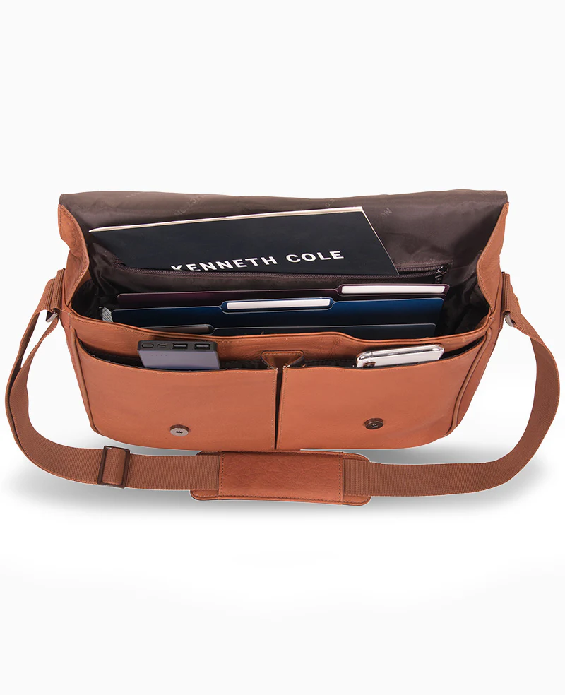 Colombian Leather Crossbody Messenger Bag - Image 4