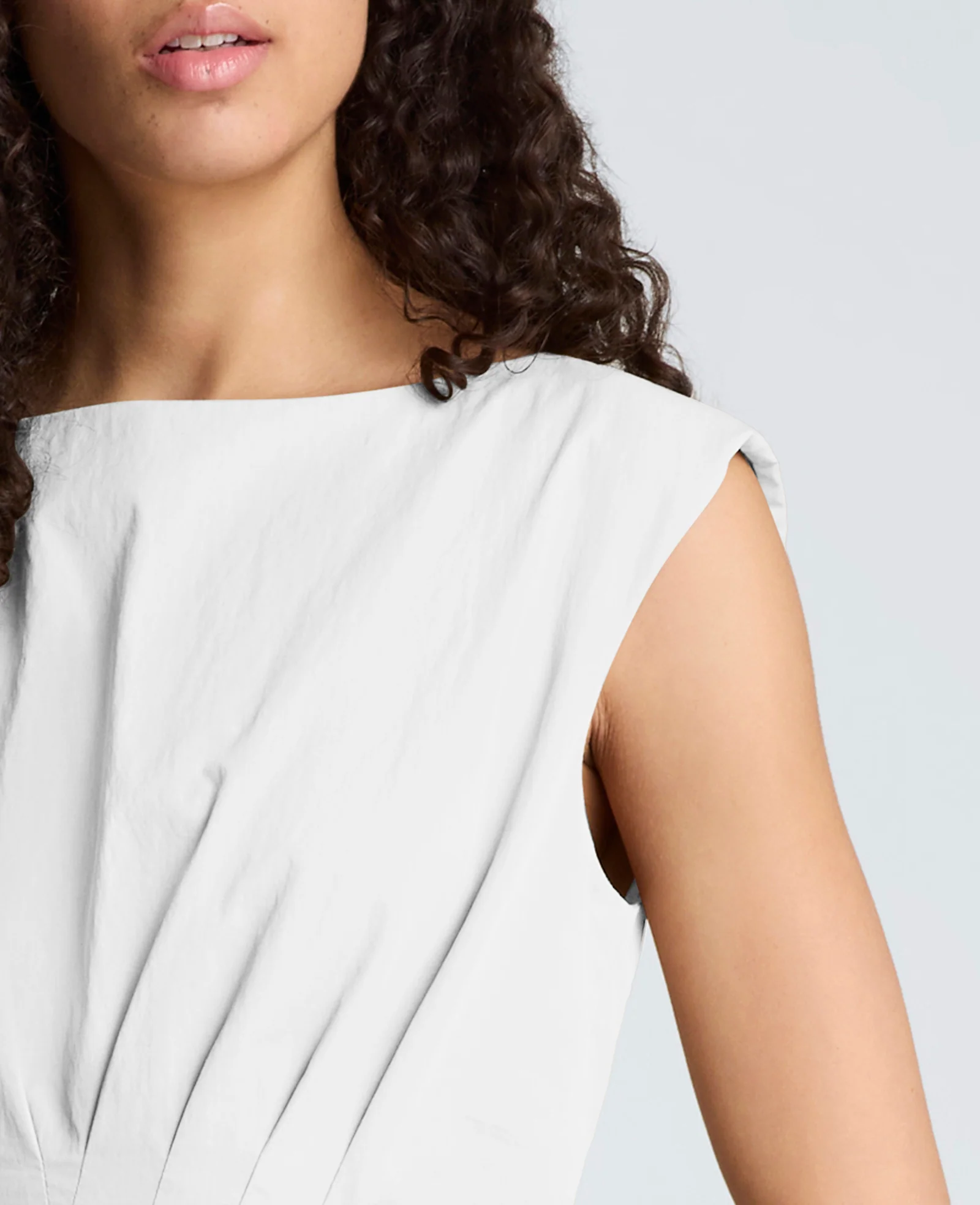 Cotton Poplin Sleeveless D-Rings Tie Midi Dress - Image 5