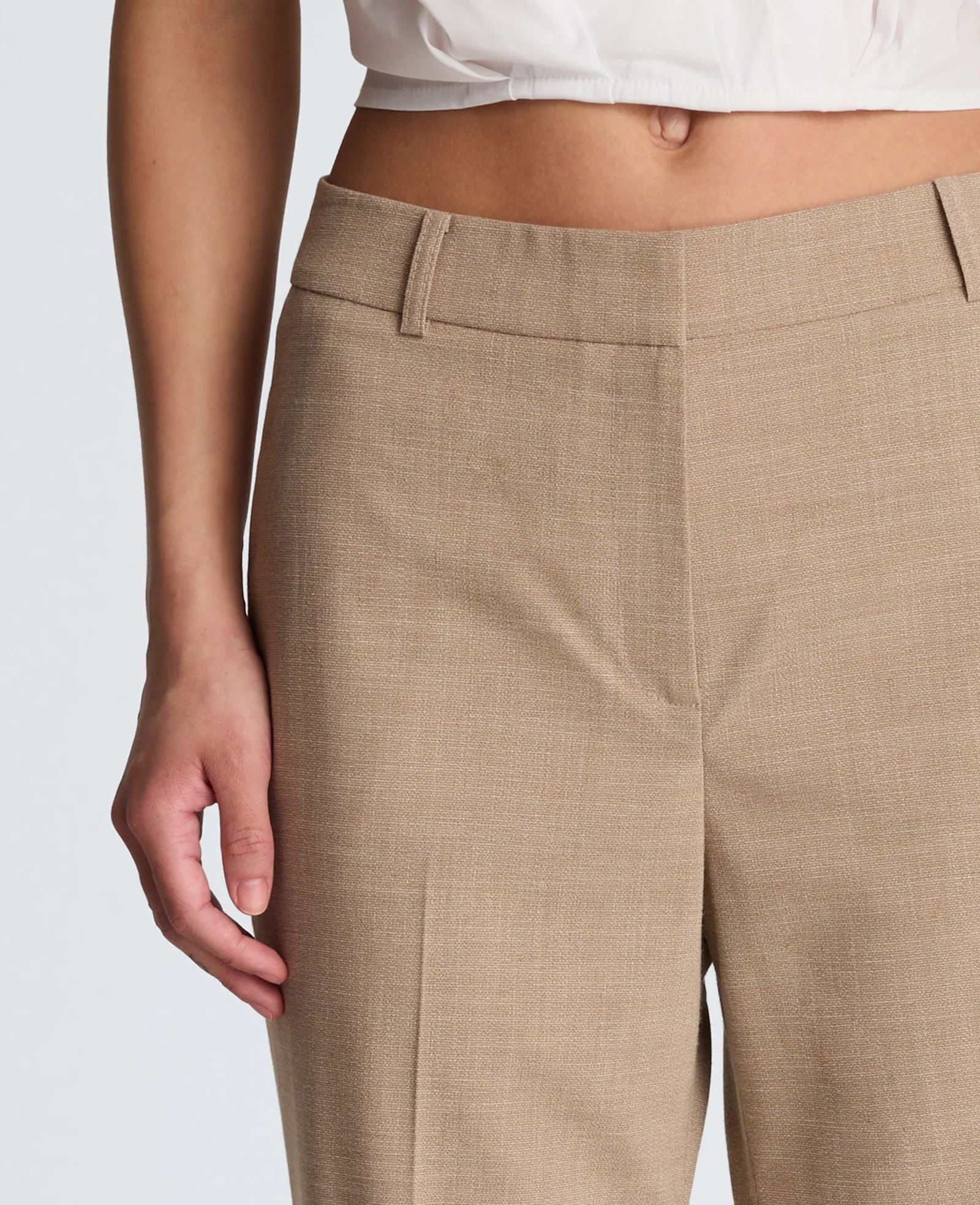 Crosshatch Fly Front Mid Rise Flare Pant - Image 5