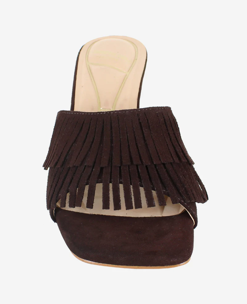 Darby Suede Fringe Heel - Image 4