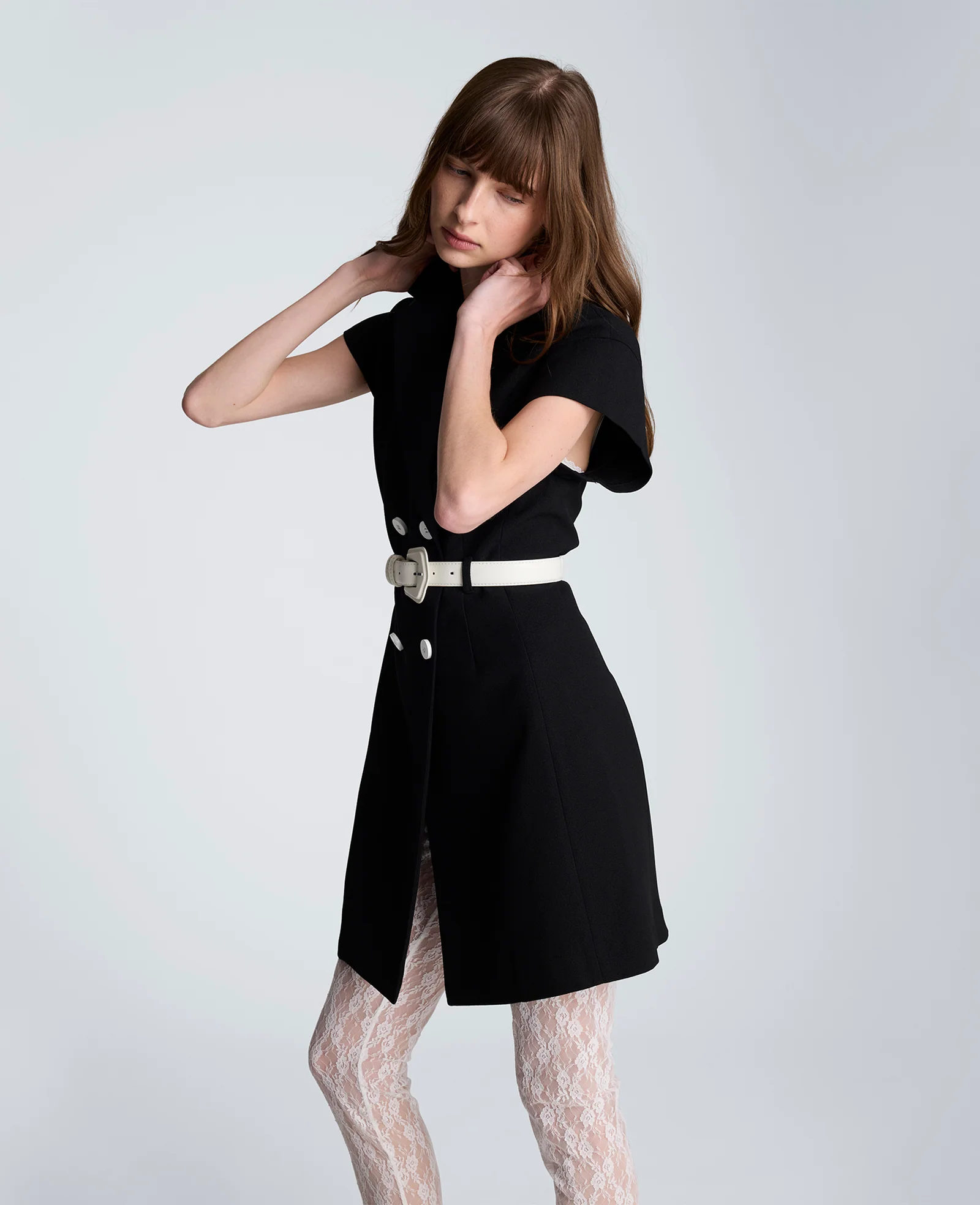 Drop Shoulder Mini Trench Dress - Image 3