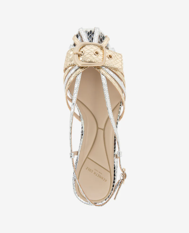 Farrah Metallic Combo Snake Caged In Buckle Sandal - Image 4