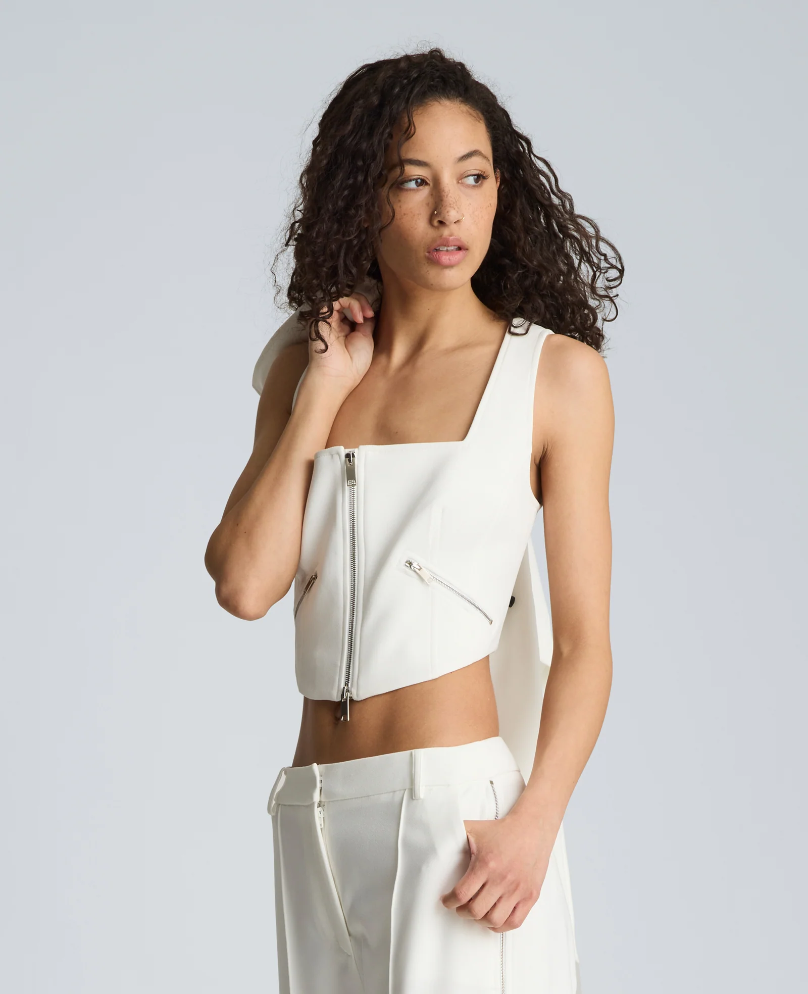 Fitted Zip Front Bodice with Zip Pockets - Image 3