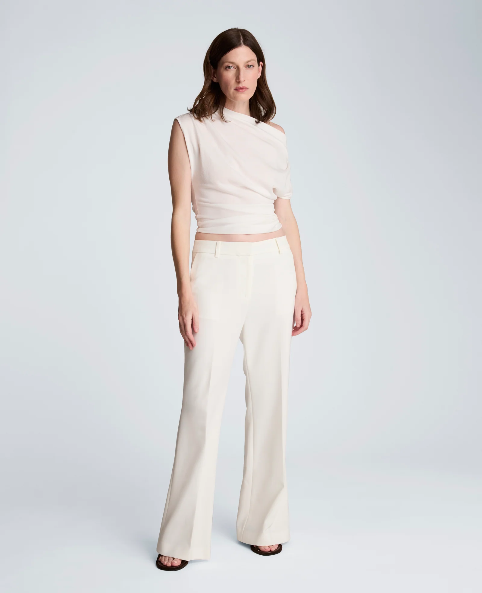 Luxe Twill Fly Front Flare Pant Mid Rise - Image 5