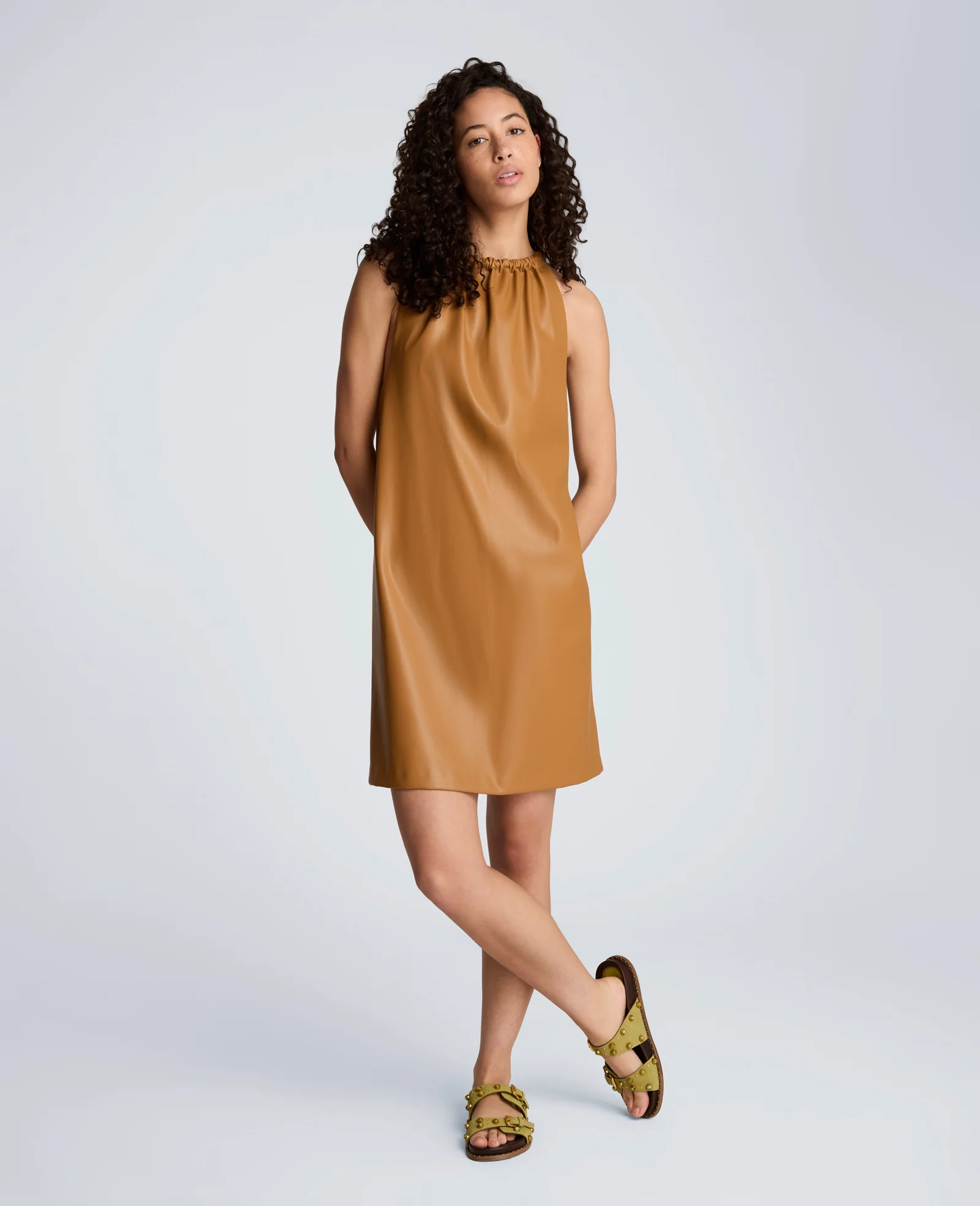 Gathered Halter Neck Mini Dress - Image 5