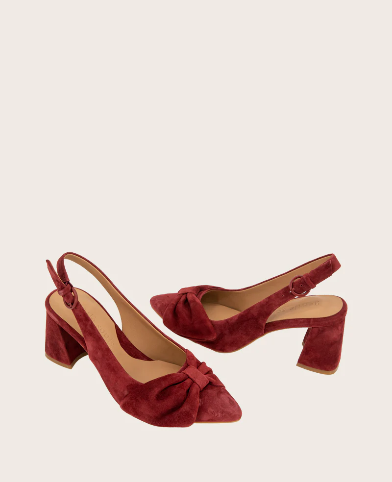 GENTLE SOULS - Diana Suede Bow Slingback Heel - Image 2