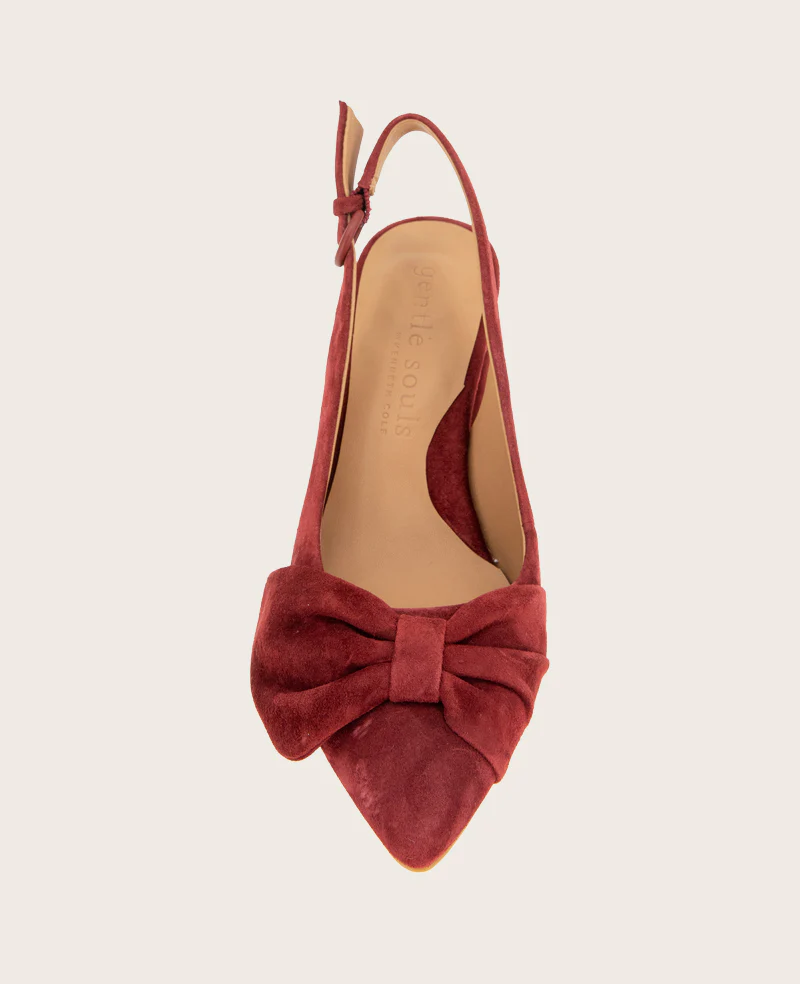 GENTLE SOULS - Diana Suede Bow Slingback Heel - Image 6