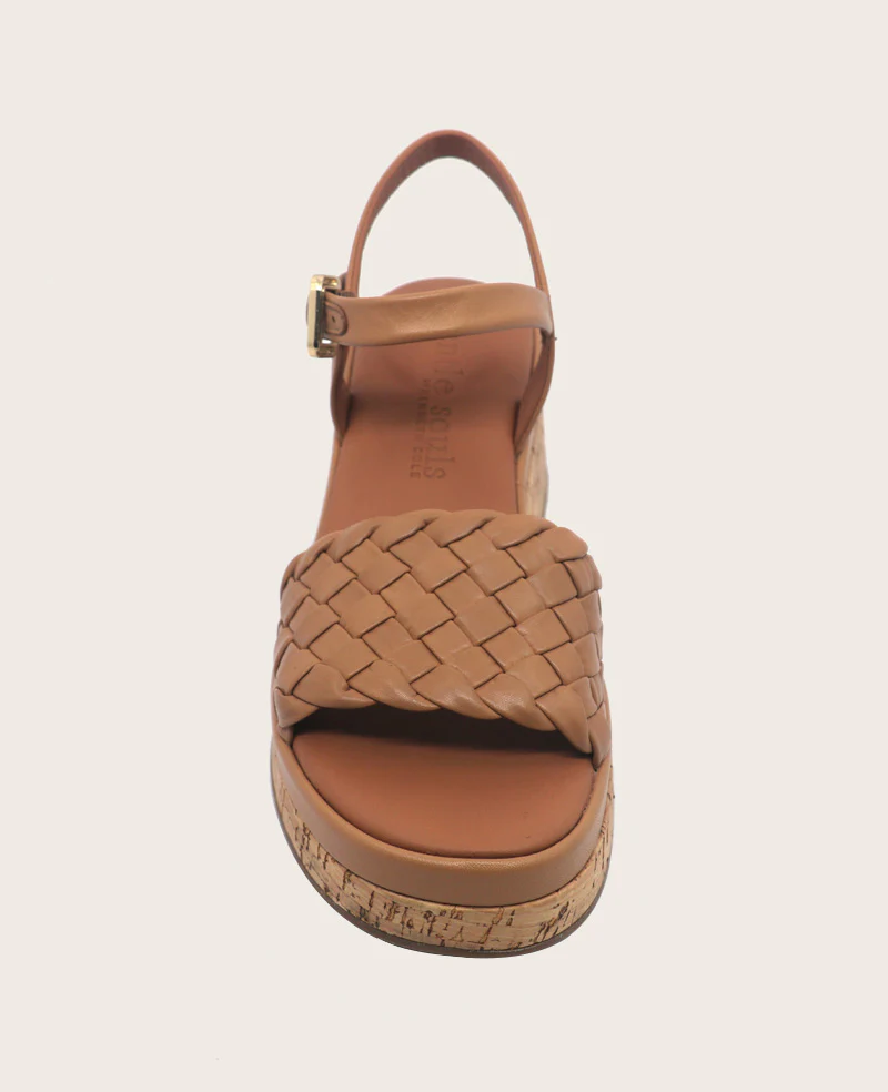 GENTLE SOULS - Dorris Woven Leather Cork Platform Sandal - Image 5