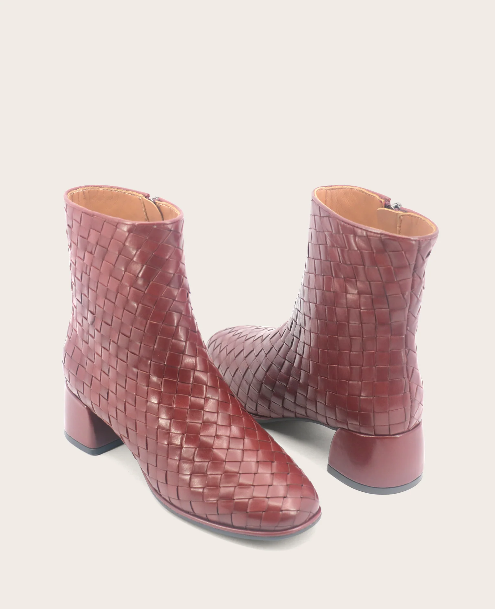 GENTLE SOULS - Elodie Leather Woven Side Zip Boot - Image 2