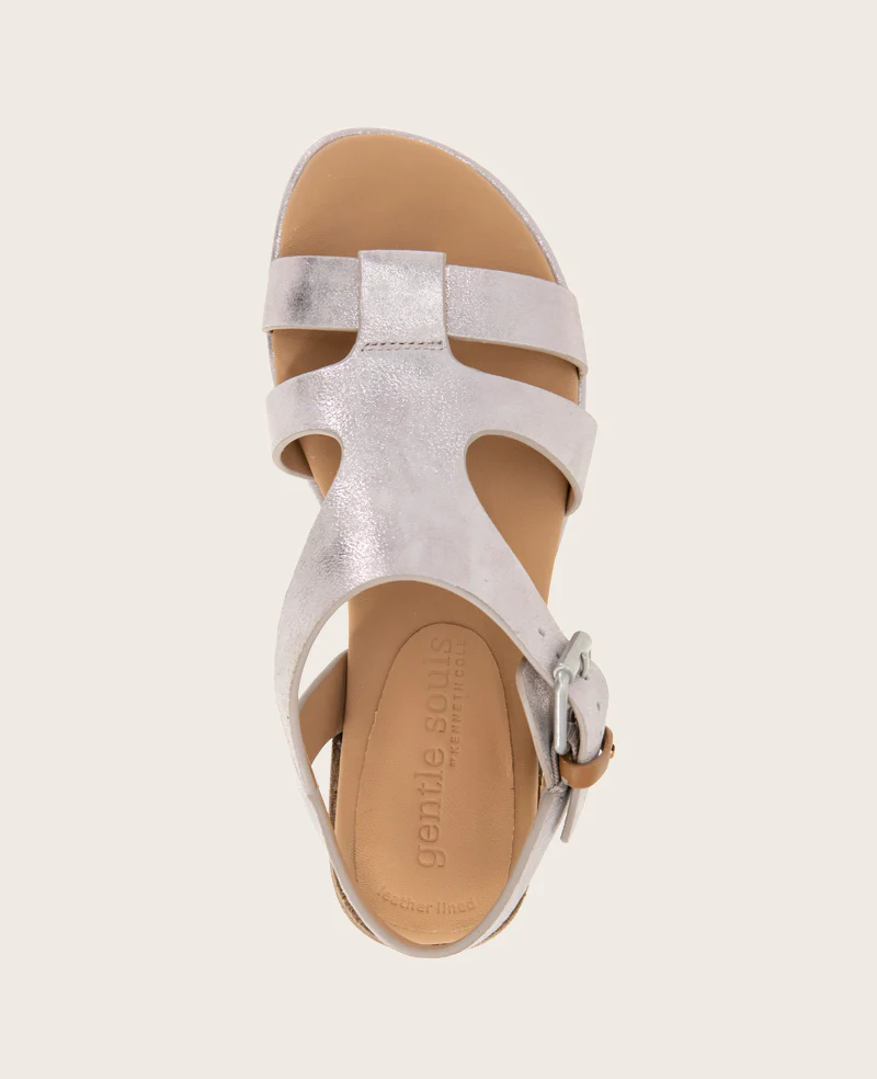 GENTLE SOULS - Haisley Leather Metallic Combo Sandal - Image 4
