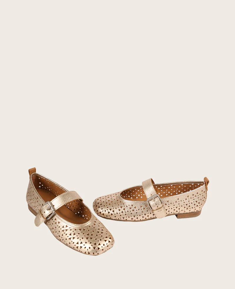 GENTLE SOULS - Karla Perforated Metallic Mary Jane - Image 2