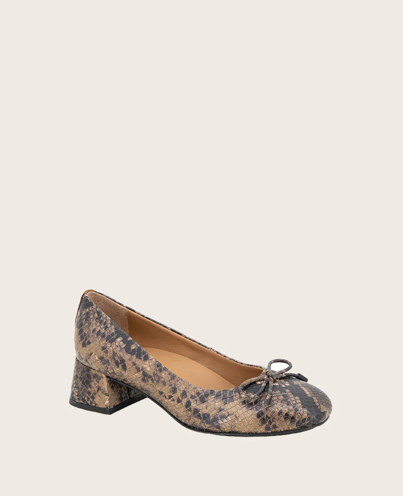 GENTLE SOULS - Lancine Snakeskin Leather Bow Heel - Image 5