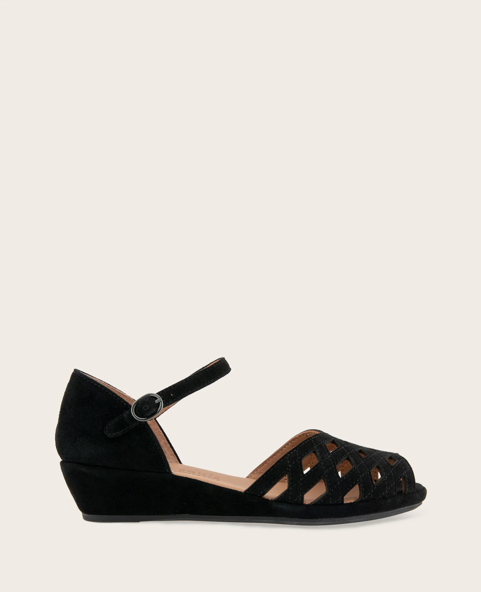 GENTLE SOULS - Loren Suede Perforated Peep-Toe Sandal