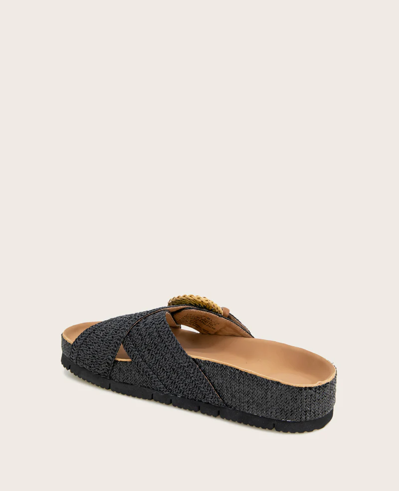 GENTLE SOULS - Louisa X Band Raffia Platform Slip On - Image 4