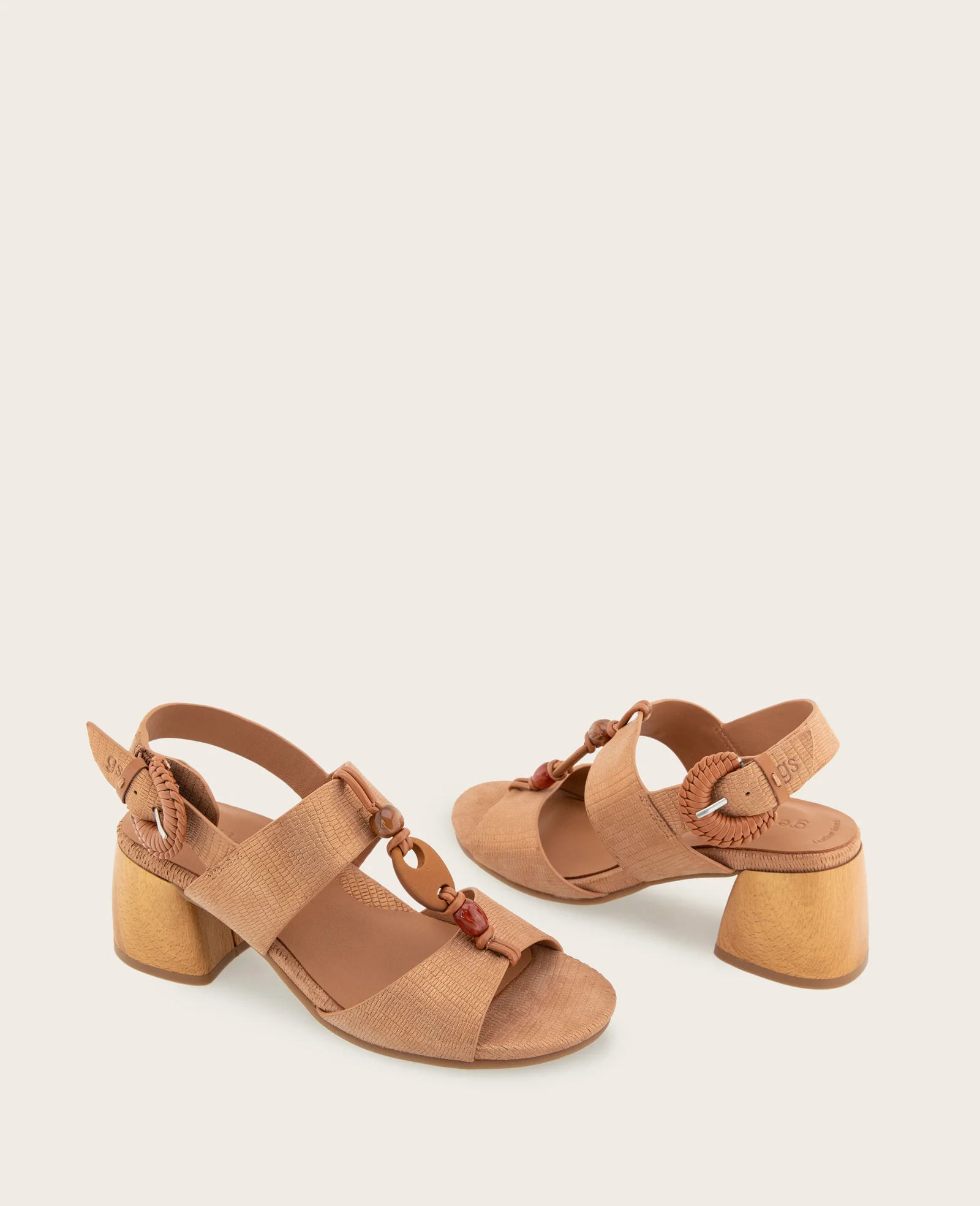 GENTLE SOULS - Miracle Embossed Stone Embellished Heeled Sandal - Image 2