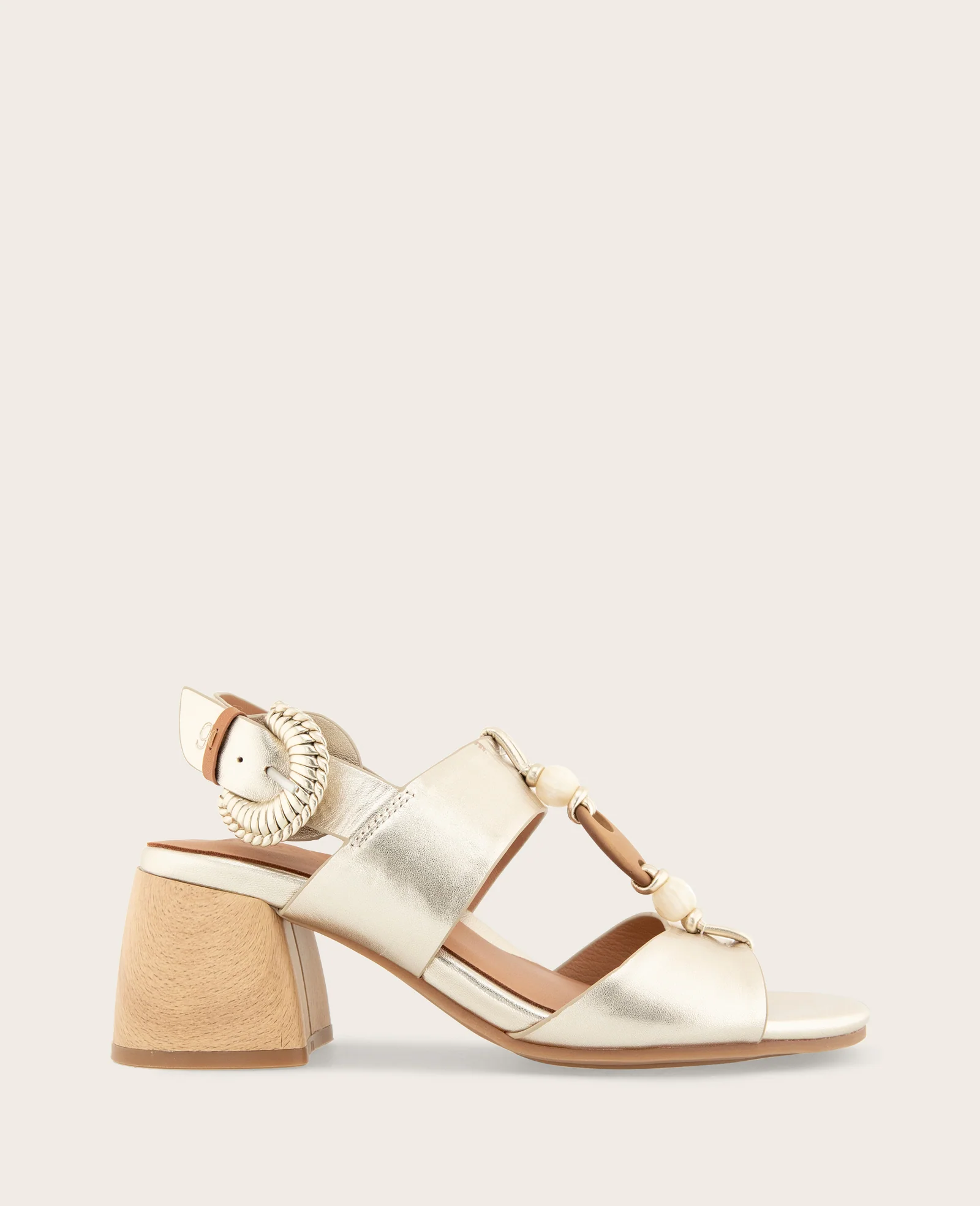 GENTLE SOULS - Miracle Metallic Stone Embellished Heeled Sandal