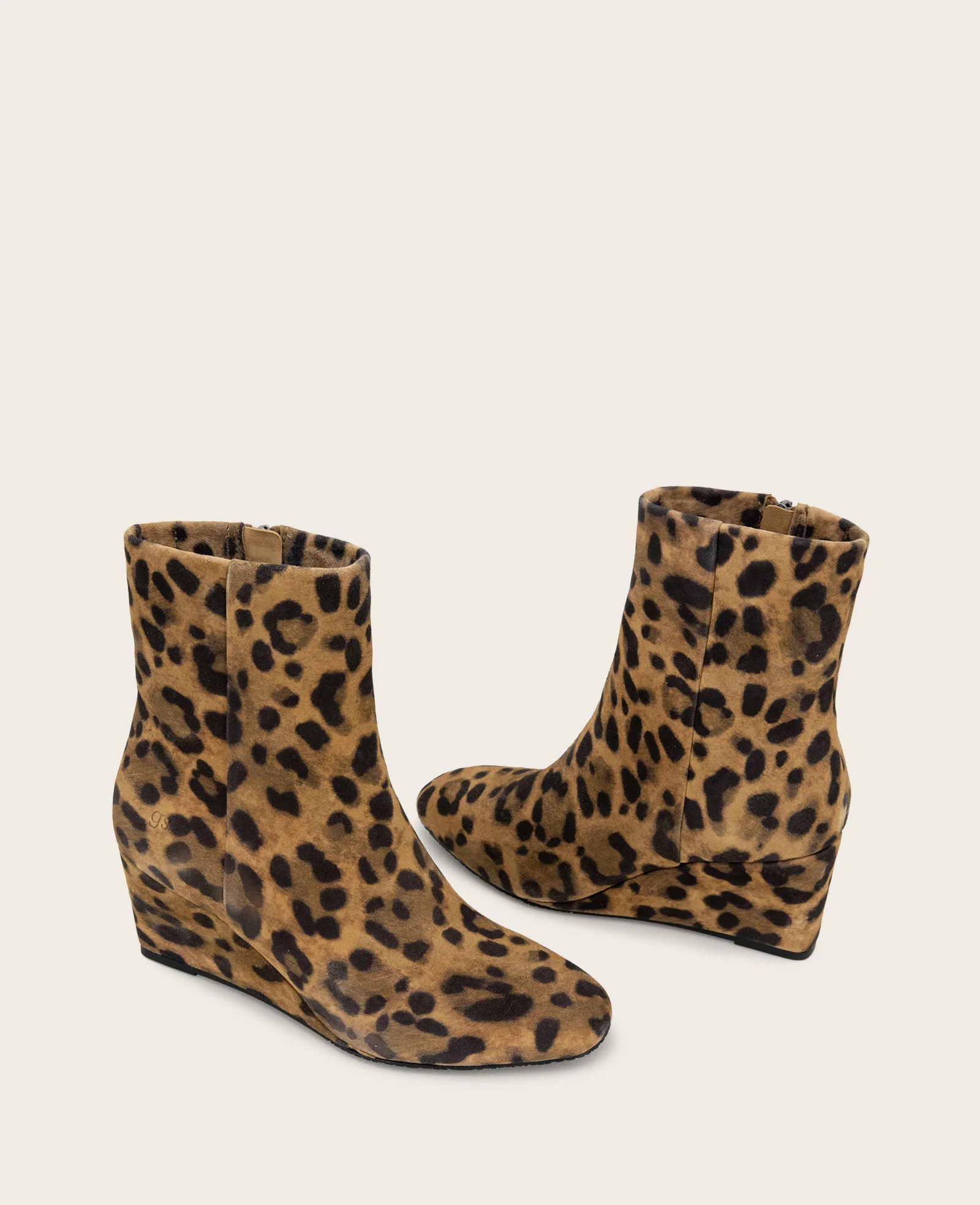 GENTLE SOULS - Nash Leopard Suede Side Zip Wedge Bootie - Image 2