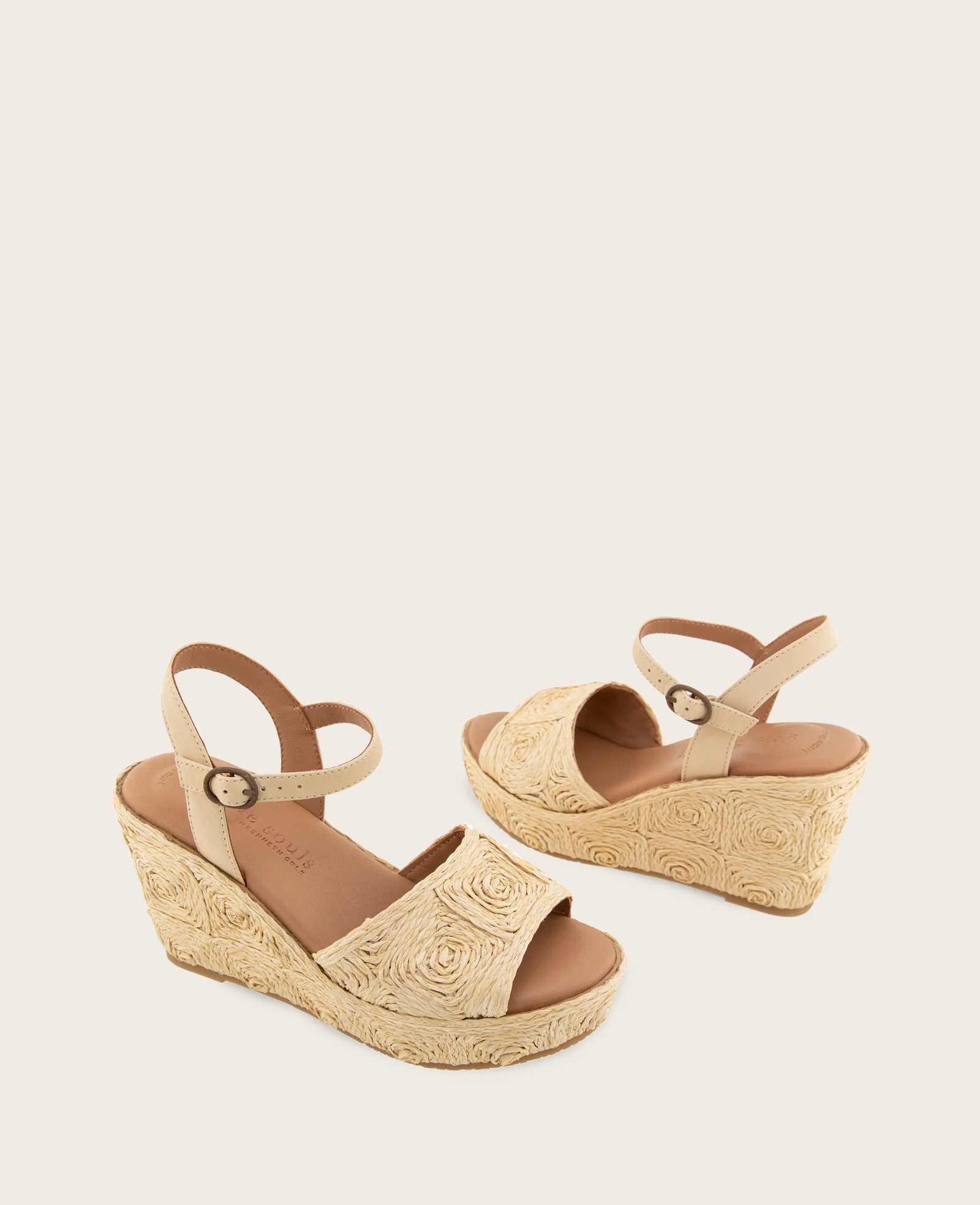 GENTLE SOULS - Nevio Raffia Platform Wedge - Image 2