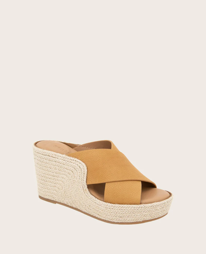 GENTLE SOULS - Porto Leather X Band Espadrille Wedge - Image 3