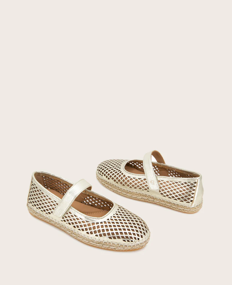 GENTLE SOULS - Sienna Metallic Fish Net Mary Jane Espadrille - Image 2