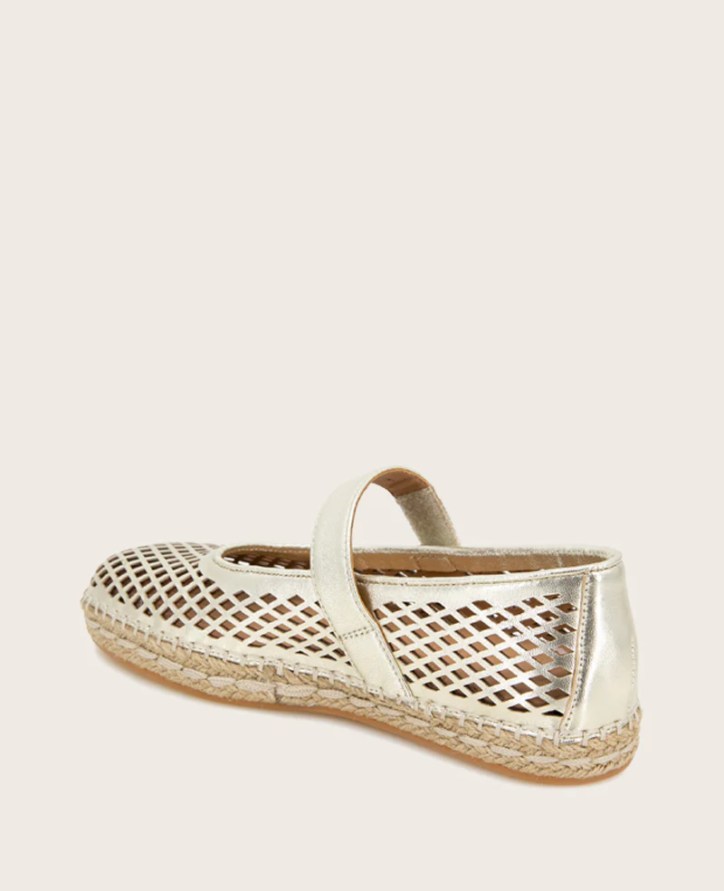 GENTLE SOULS - Sienna Metallic Fish Net Mary Jane Espadrille - Image 4
