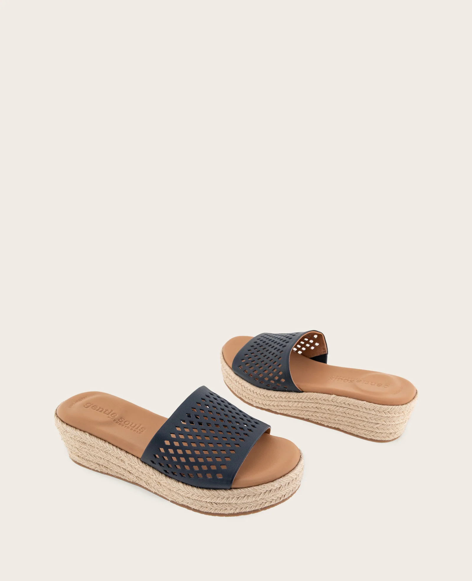 GENTLE SOULS - Vandy Perforated Leather Espadrille Wedge Sandal - Image 2