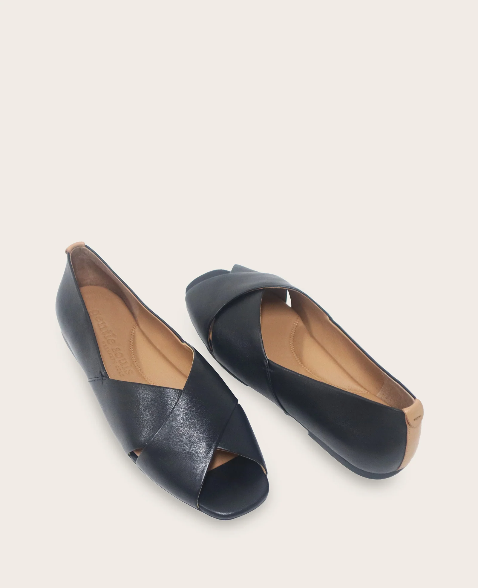 GENTLE SOULS - Whoebe Leather Criss-Cross Open Toe Flat - Image 2