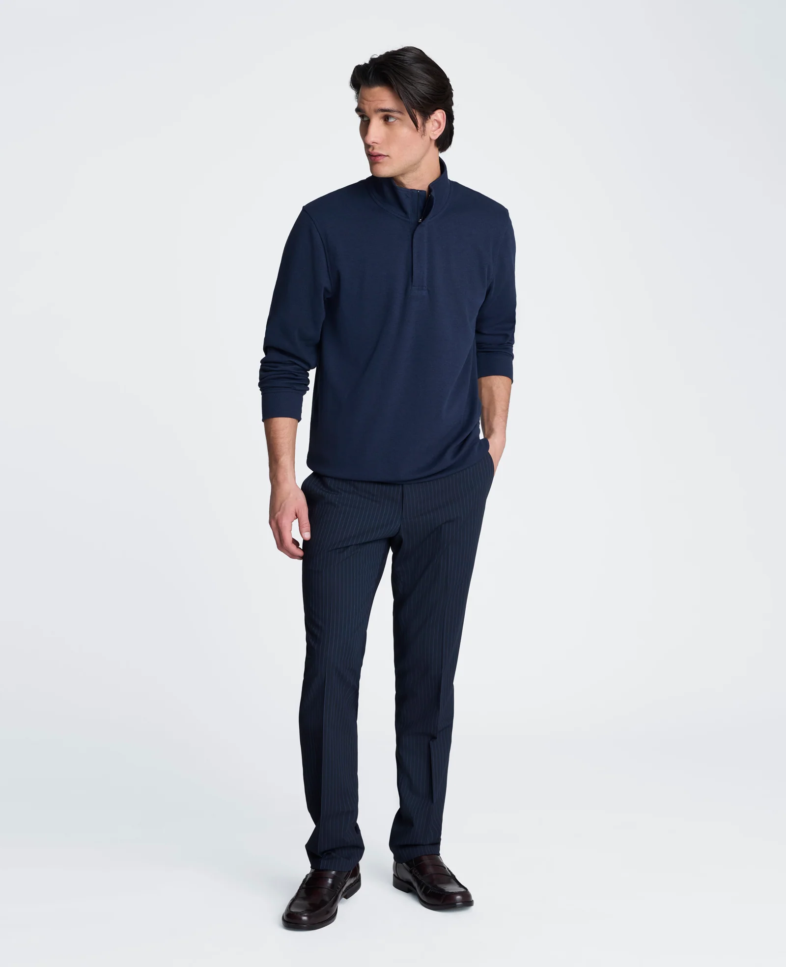 Hidden Placket Quarter Zip Sweater - Image 4