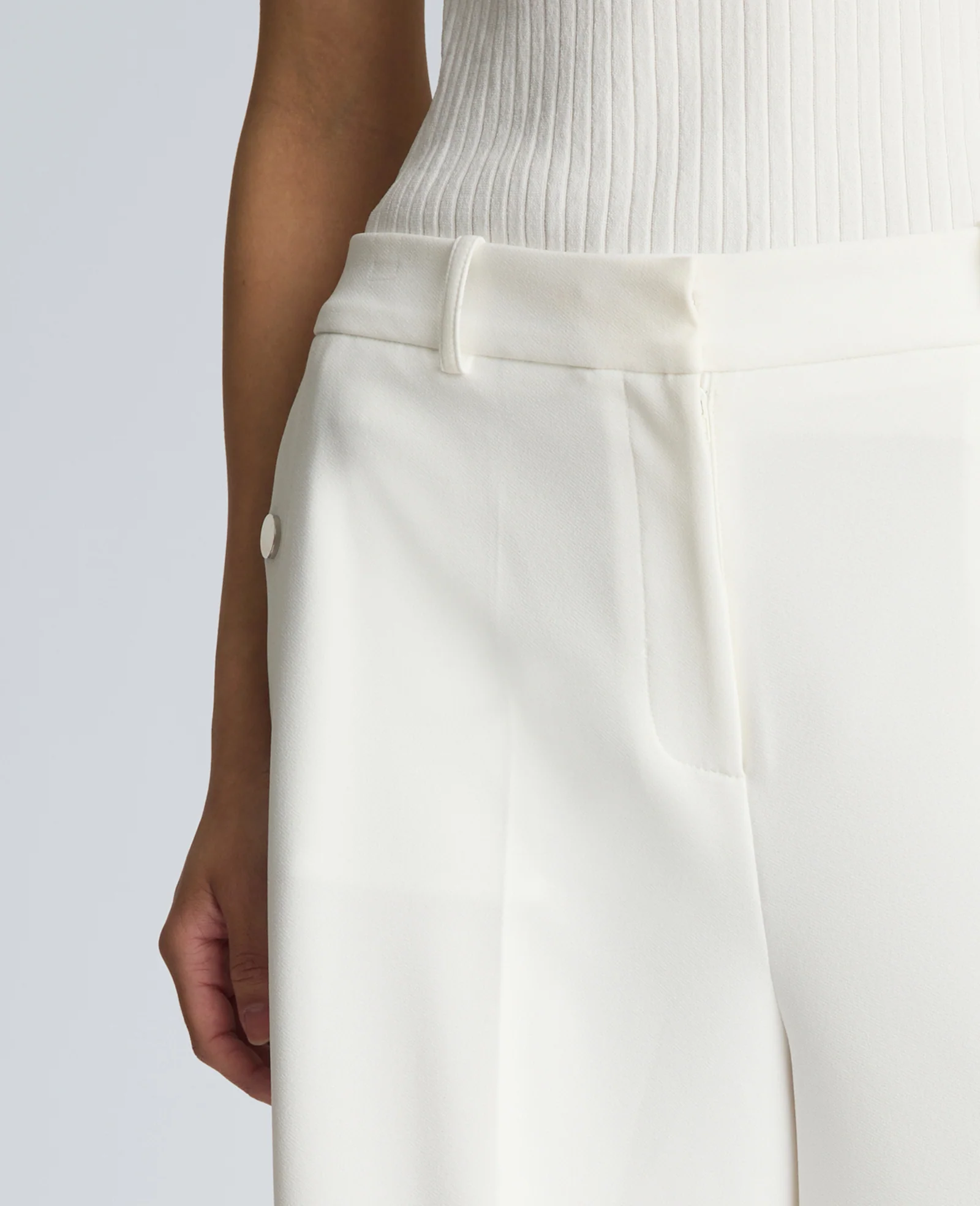 High Rise Fly Front Long Short with Rivet Side Snap - Image 7