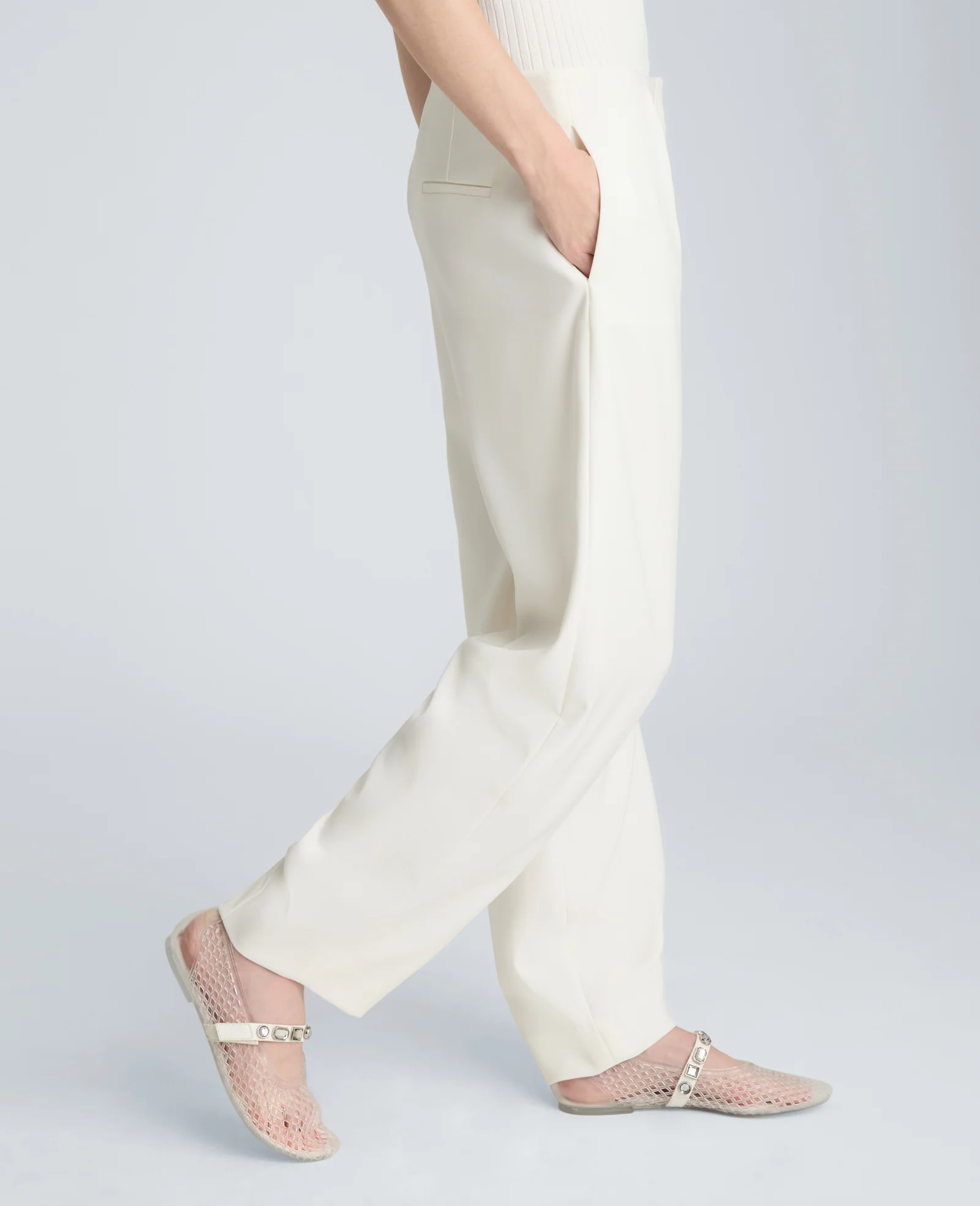 High Rise Fly Front Tapered Leg Pant - Image 4