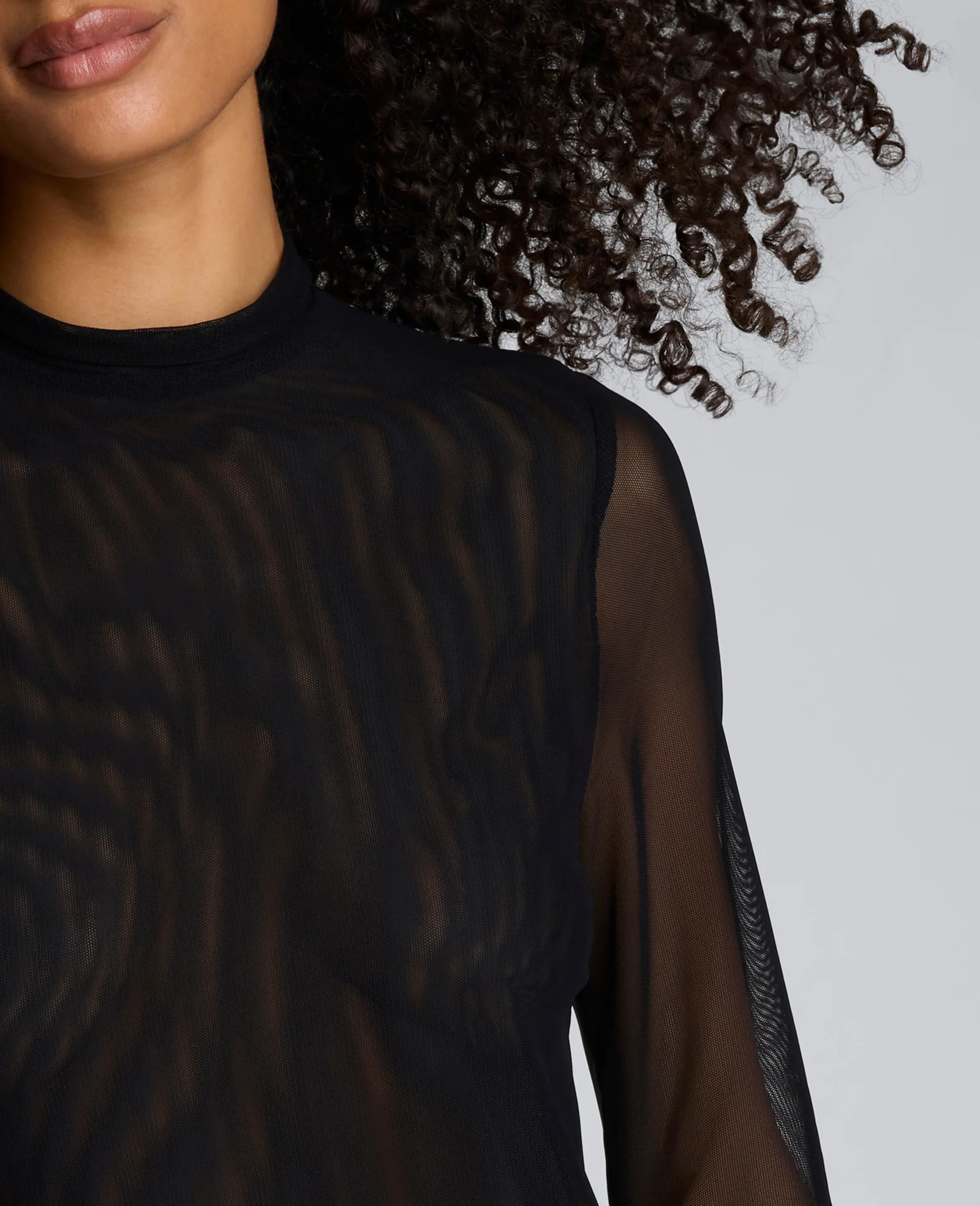 Jodie Mock Neck Mixed Media Dress - Image 4
