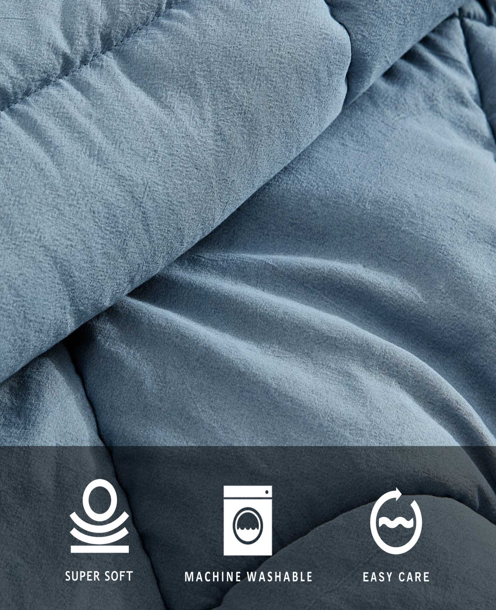 Stonewashed Solid Comforter Set - Image 6