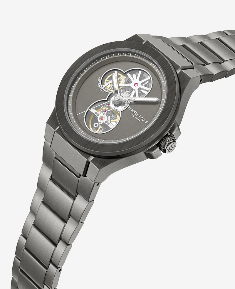 Automatic Gun Metal Stainless Steel Bracelet Watch - Image 2