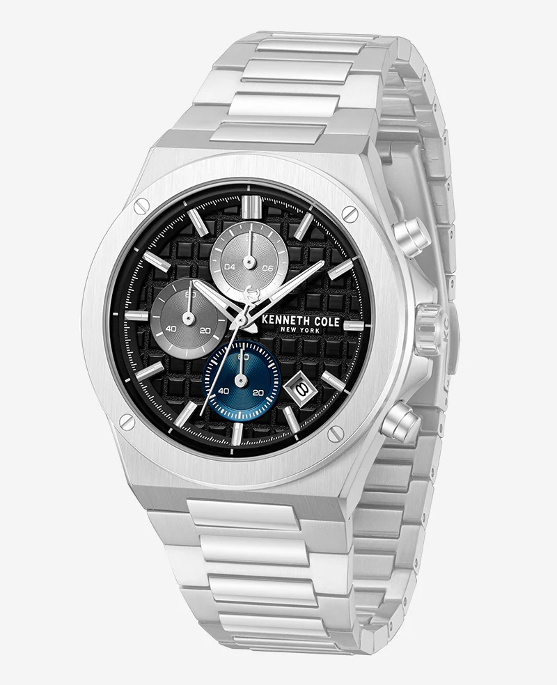 Dress Sport Chronograph Black Dial Stainless Steel Bracelet Watch - Image 4