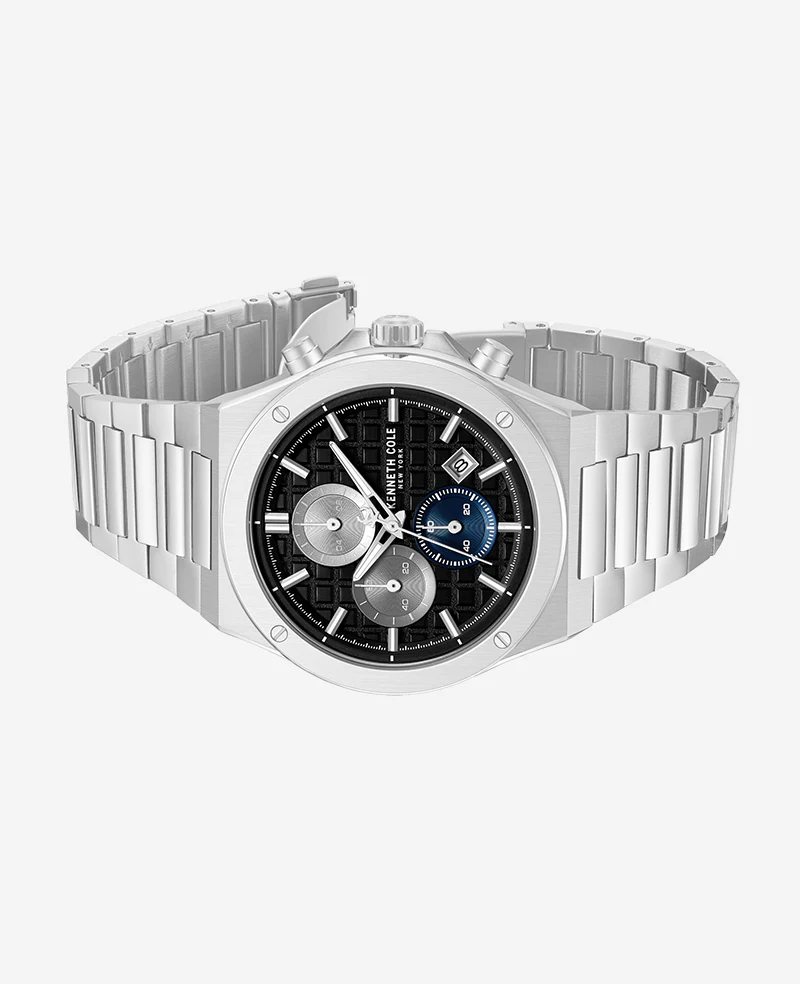 Dress Sport Chronograph Black Dial Stainless Steel Bracelet Watch - Image 5