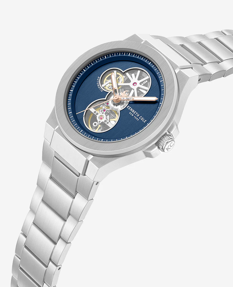 Skeleton Automatic Gunmetal Dial Stainless Steel Bracelet Watch - Image 2
