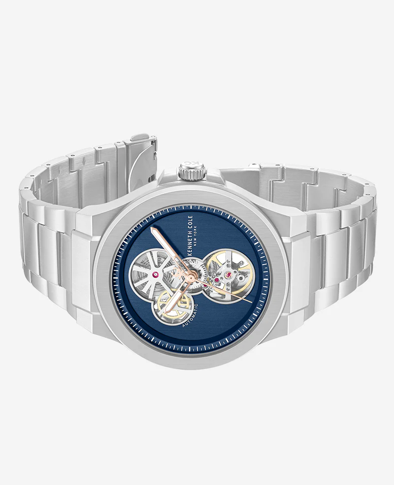 Skeleton Automatic Gunmetal Dial Stainless Steel Bracelet Watch - Image 5