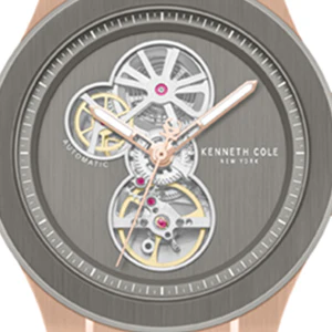 Skeleton Automatic Rose Gold Silicone Strap Watch - Image 6