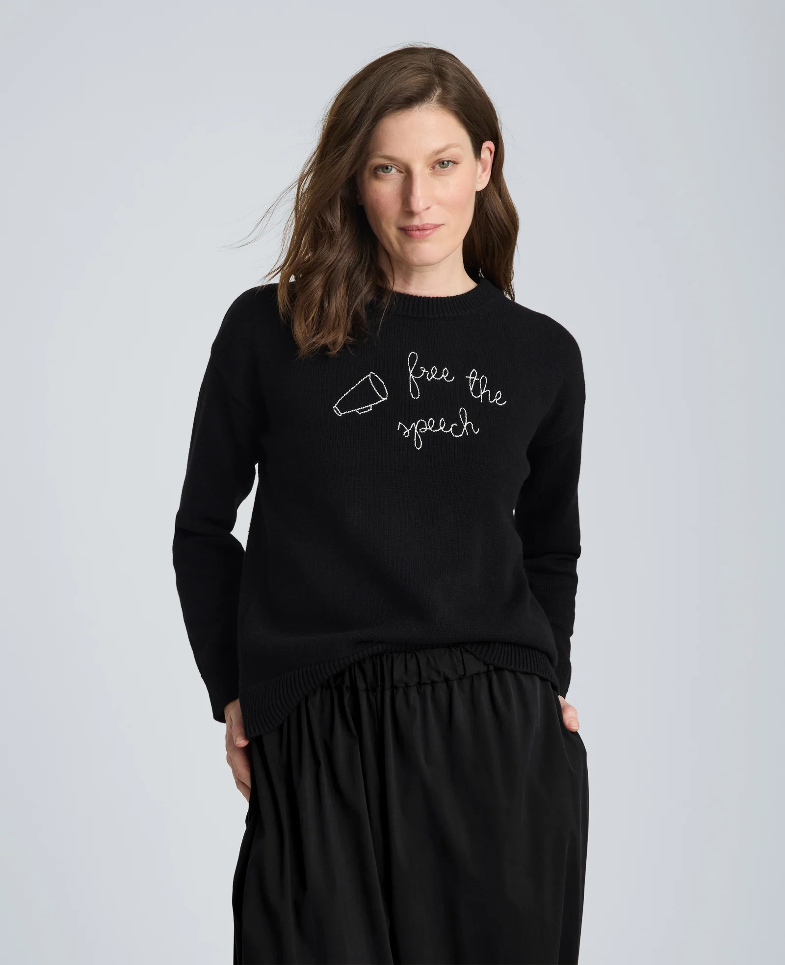 Lingua Franca Free The Speech Unisex Cotton Crewneck Sweater