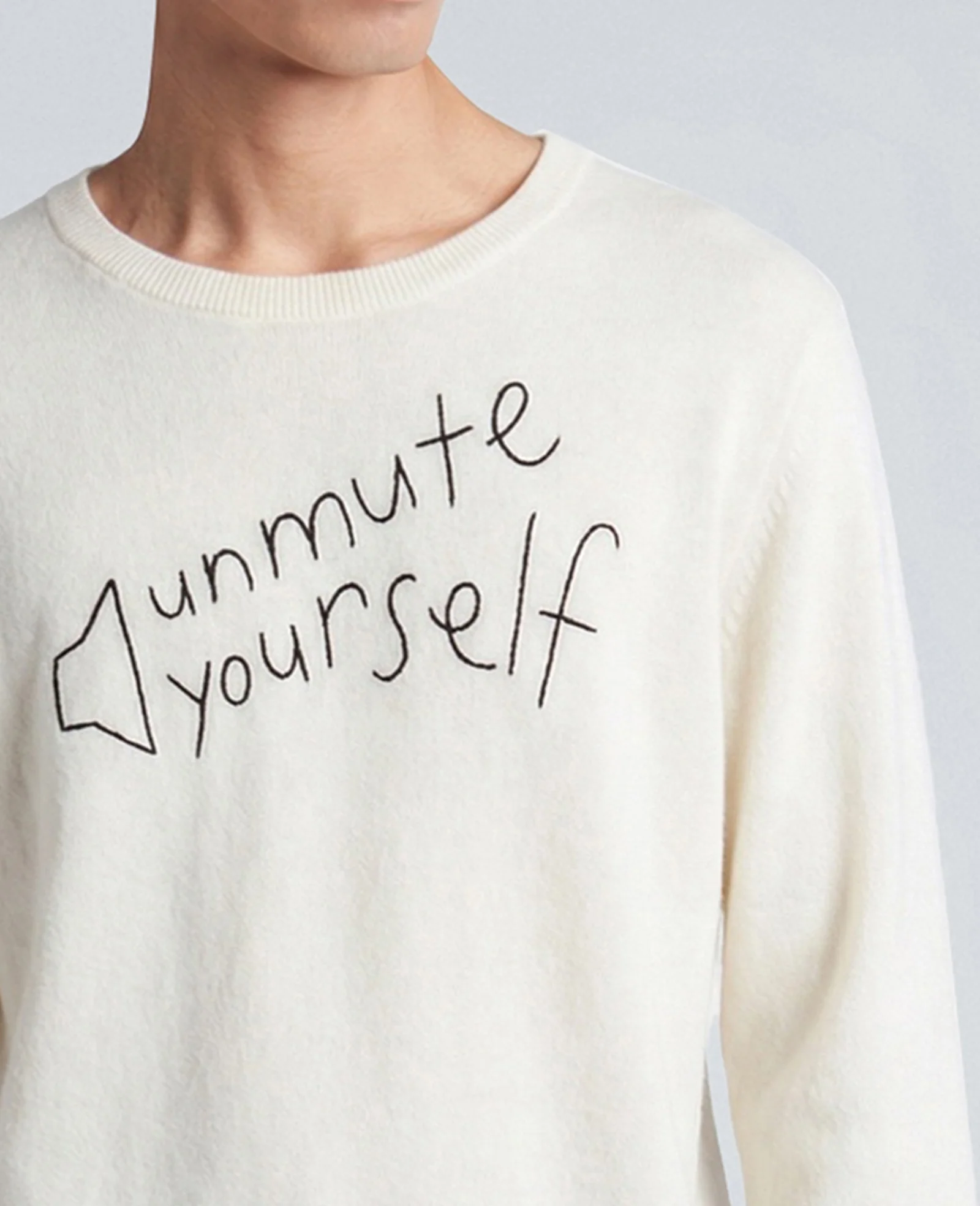 Lingua Franca Unmute Yourself Unisex Cashmere Crewneck Sweater - Image 2