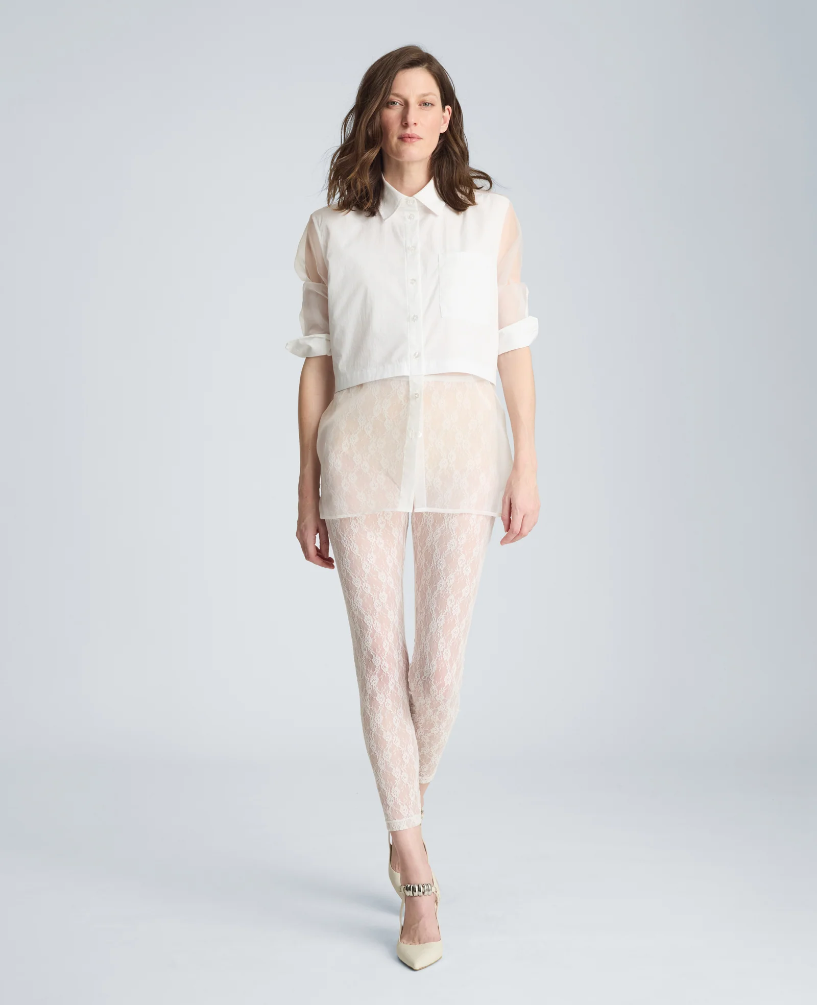 Long Sleeve Button Front Shirt with Front Body Overlay - Image 8