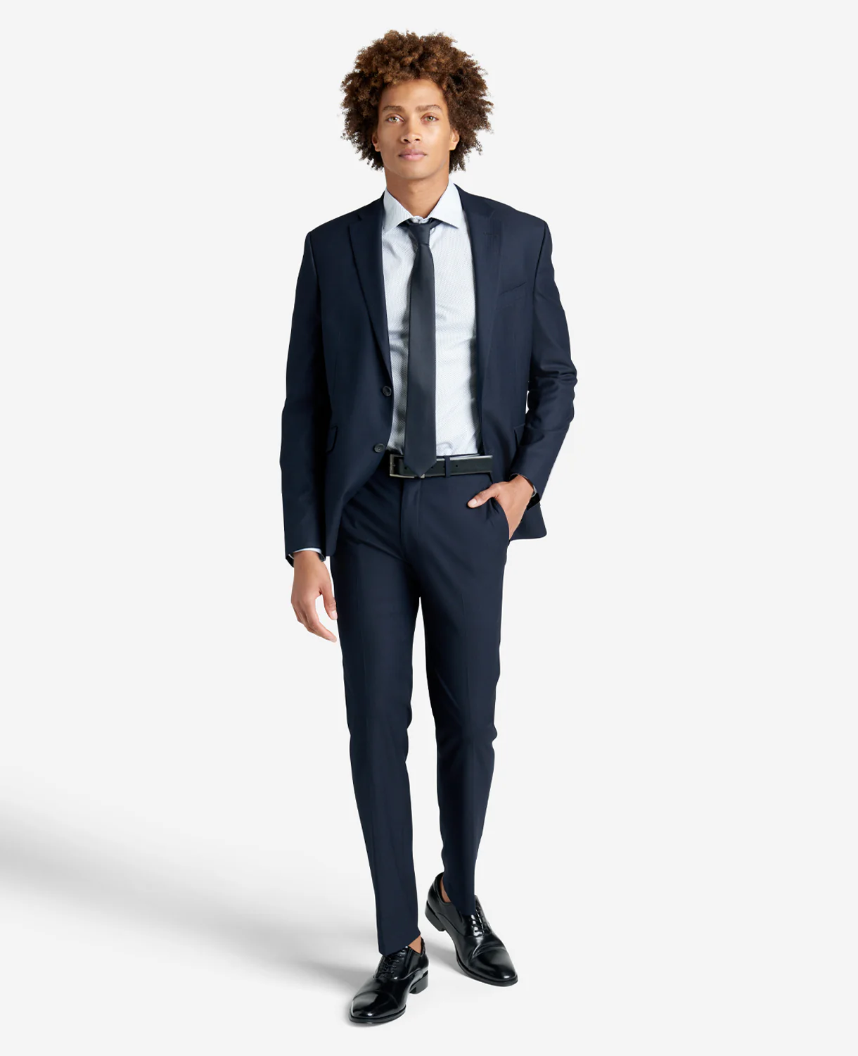 Slim-Fit Button-Down Stretch Dress Shirt with TEK FIT - Image 2