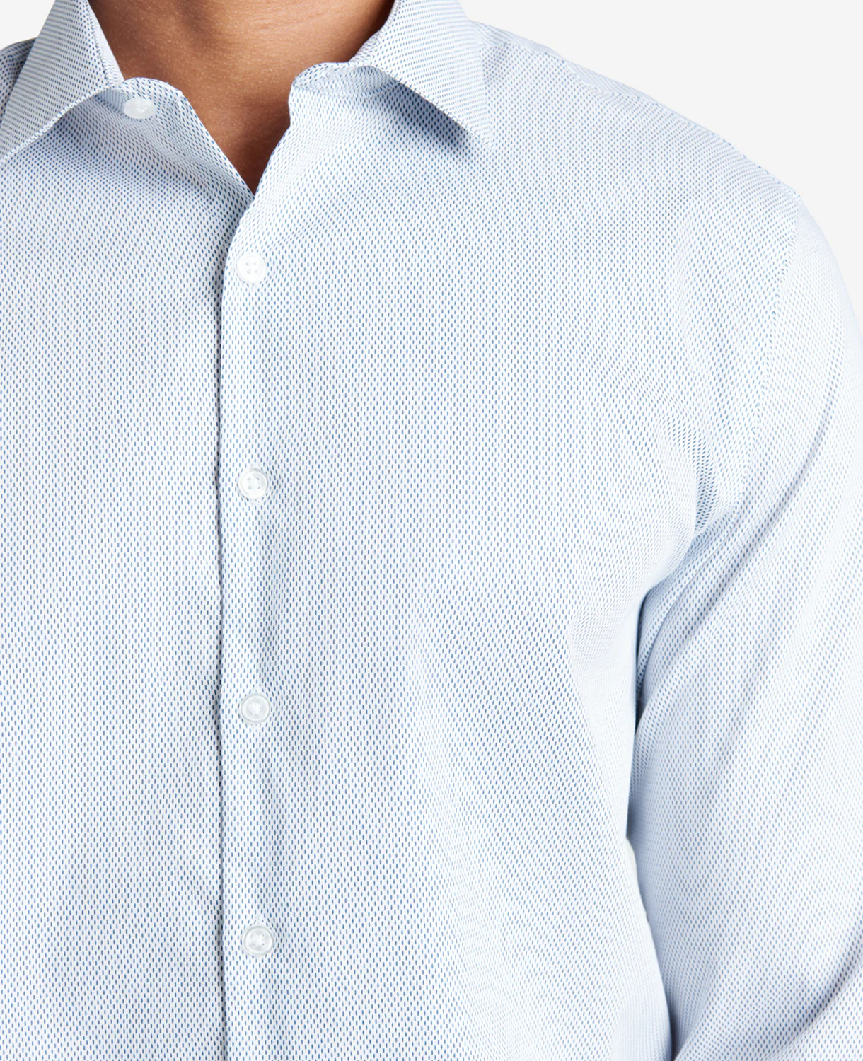 Slim-Fit Button-Down Stretch Dress Shirt with TEK FIT - Image 3