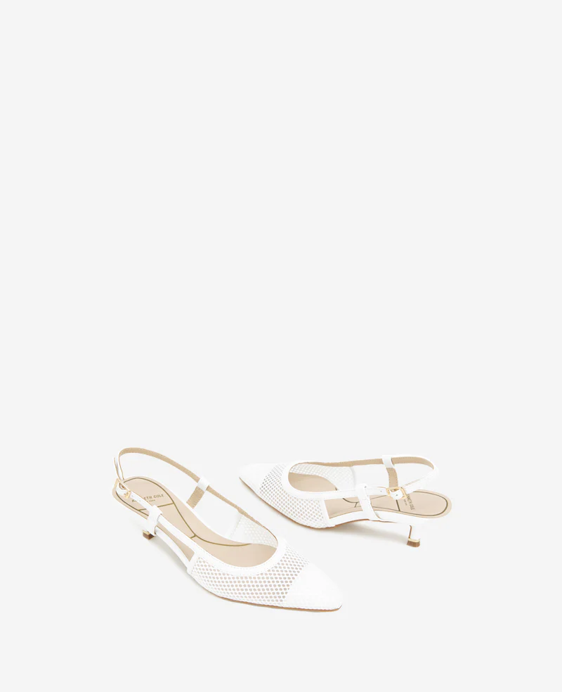 Martha Mesh Cap Toe Kitten Heel Slingback - Image 2