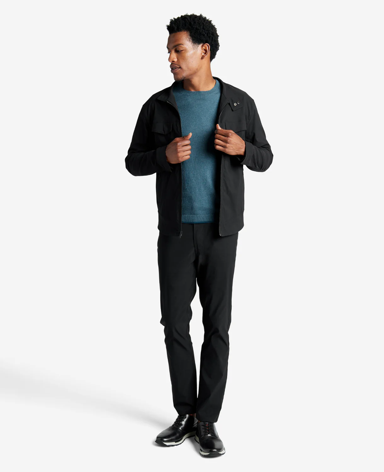 Crew Neck Sweater with Tipping Details - Image 2