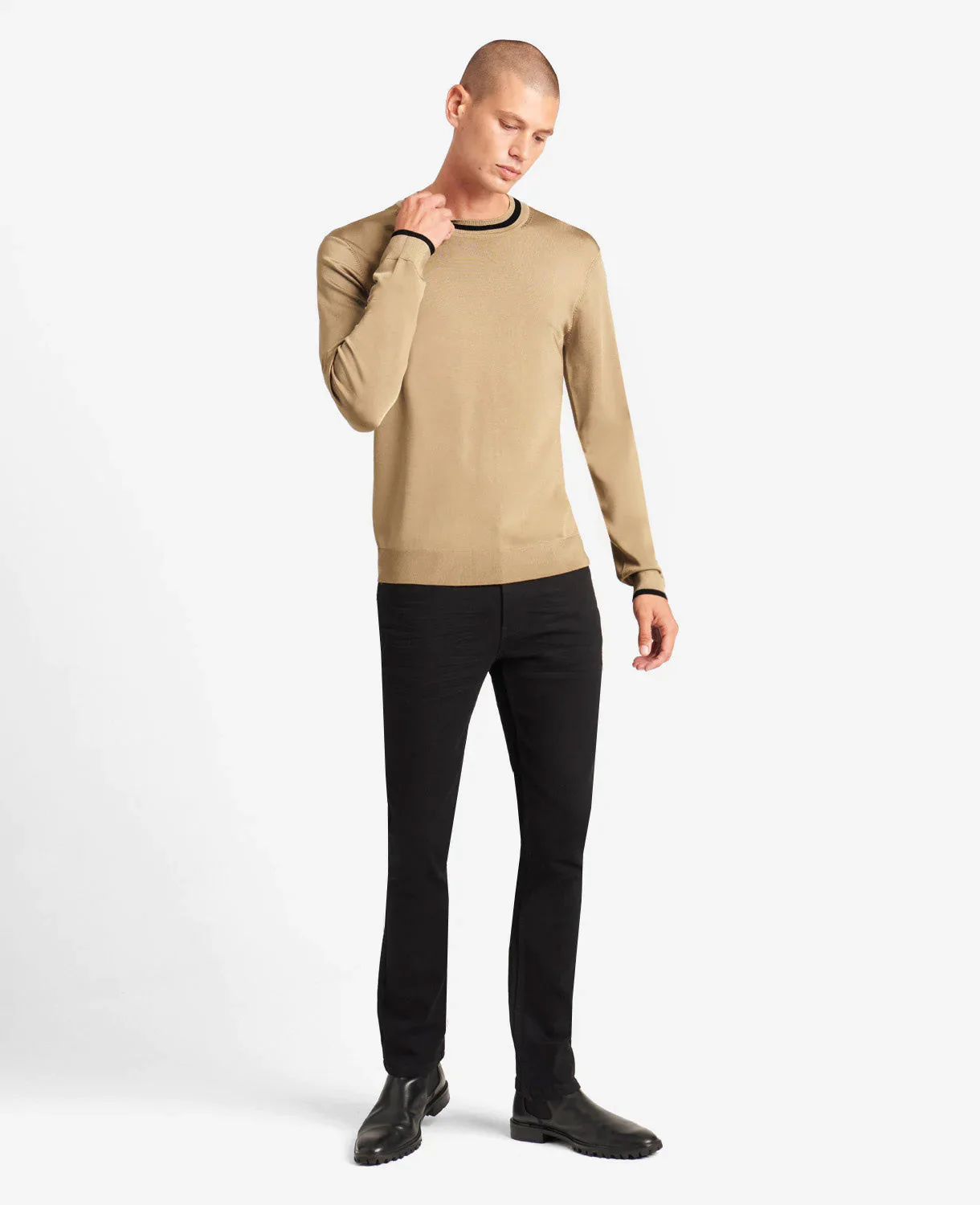 Striped Collar Pullover Knit - Image 2