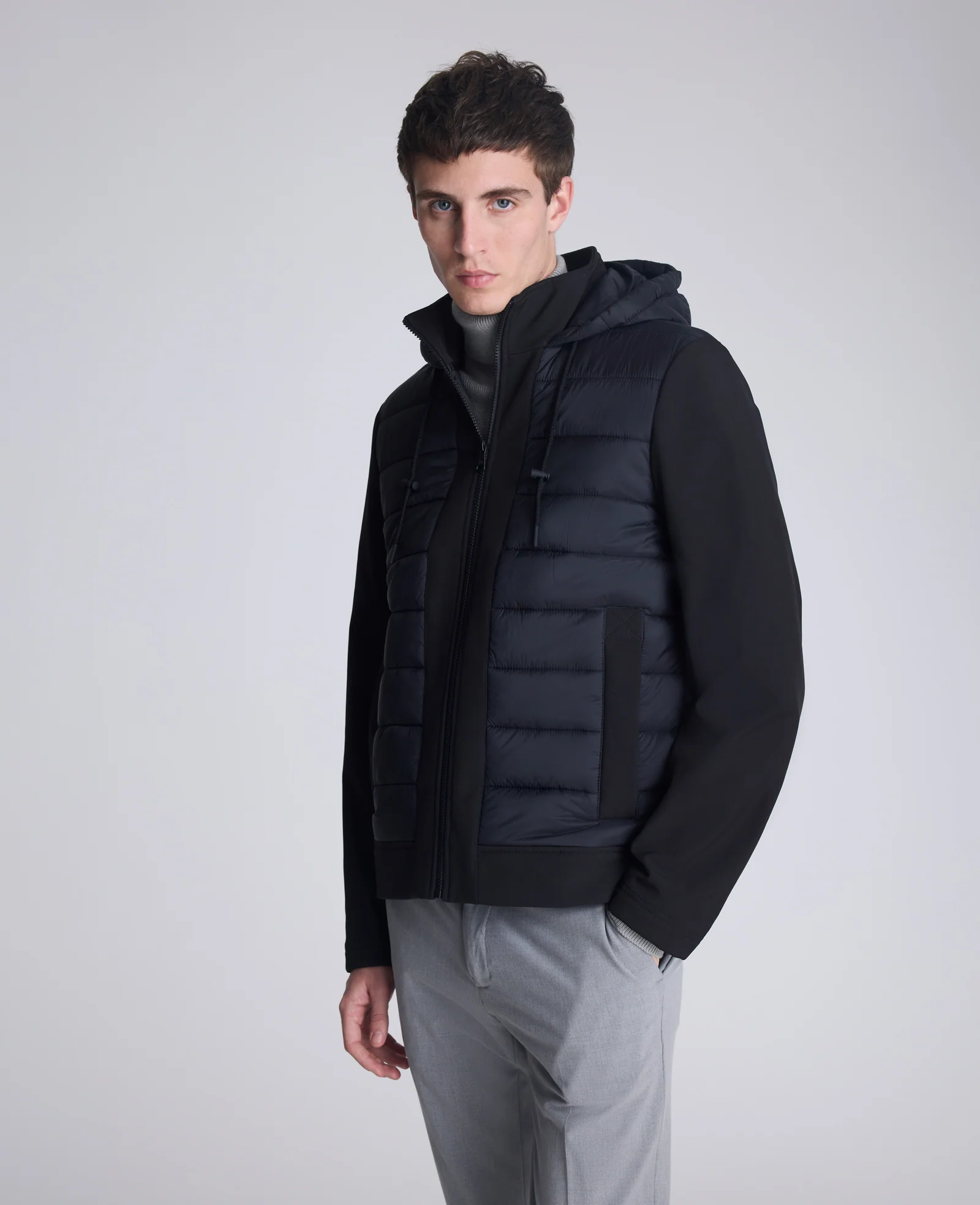 Mixed Media Hooded Soft Shell Jacket - Image 3